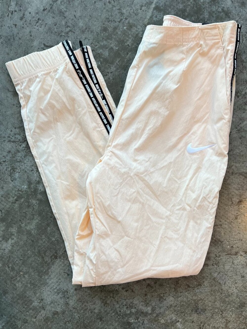 Nike F.C. Dri-FIT Soccer Track Pants Taped Side Logo Peach Joggers Small New